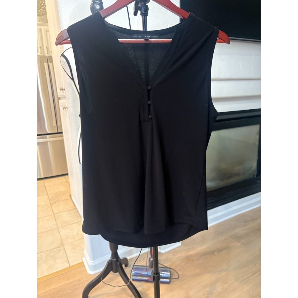 White House Black Market black sleeveless v-neck top Medium 8-10